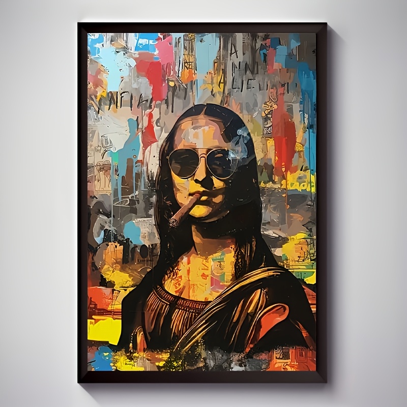 Home Cinema Decor - Toile d'aquarelle créative Mona Lisa, peinture