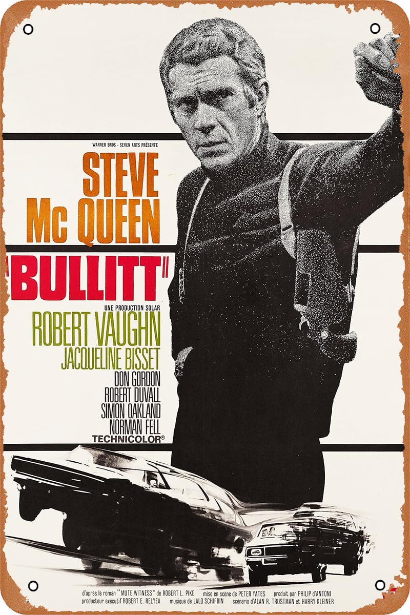 Home Cinema Decor - Affiche de film Bullitt, plaque en