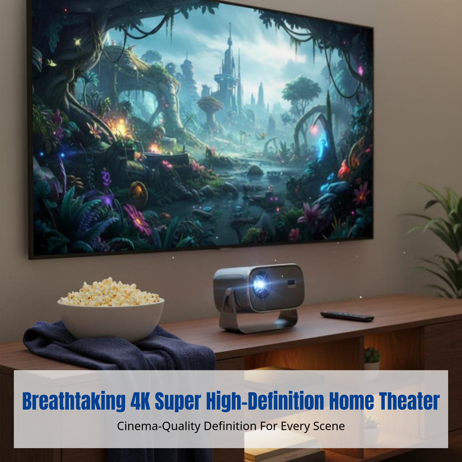Home Cinema Gaming - Mini projecteur, HY320, 4K Ultra HD,