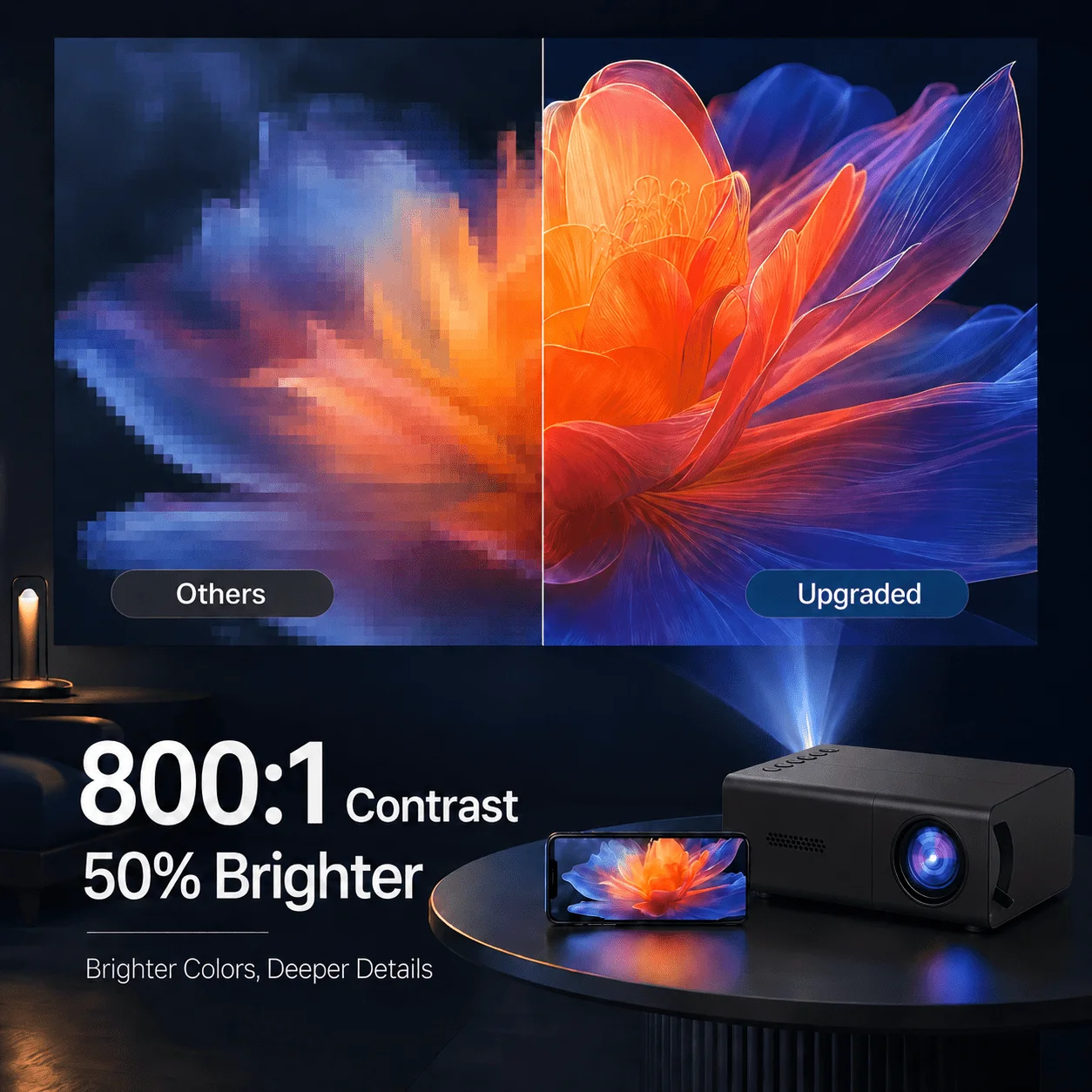 Mini projecteur portable, comp - Home Cinema App avis et prix