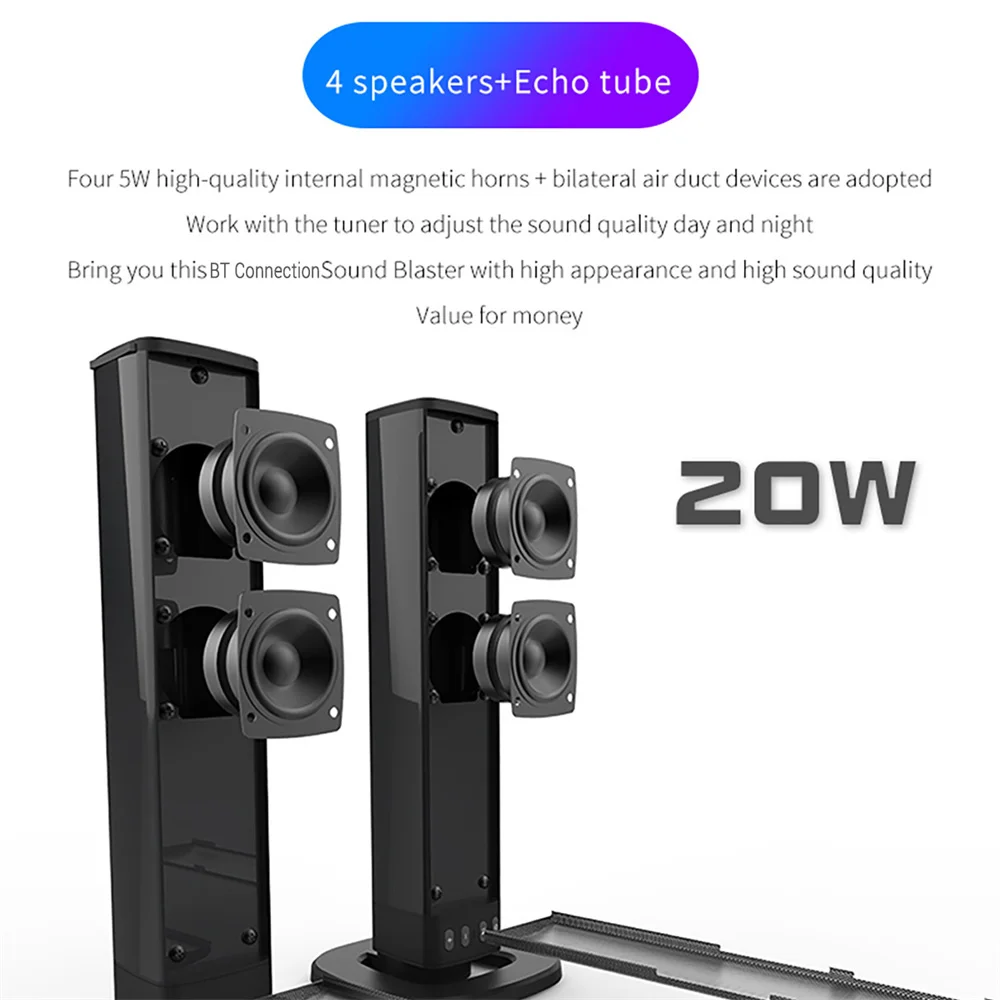 Barre de son TV sans fil Bluet - Home Cinema Speaker System avis et prix