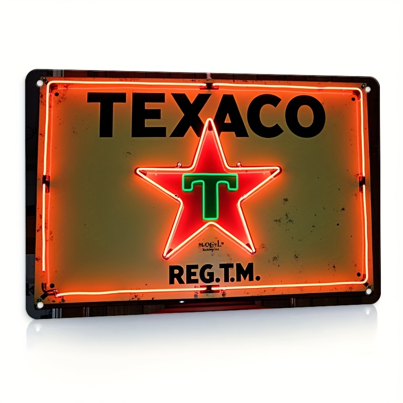 Panneau métallique TEXACO REG  - Home Cinema Restaurant avis et prix