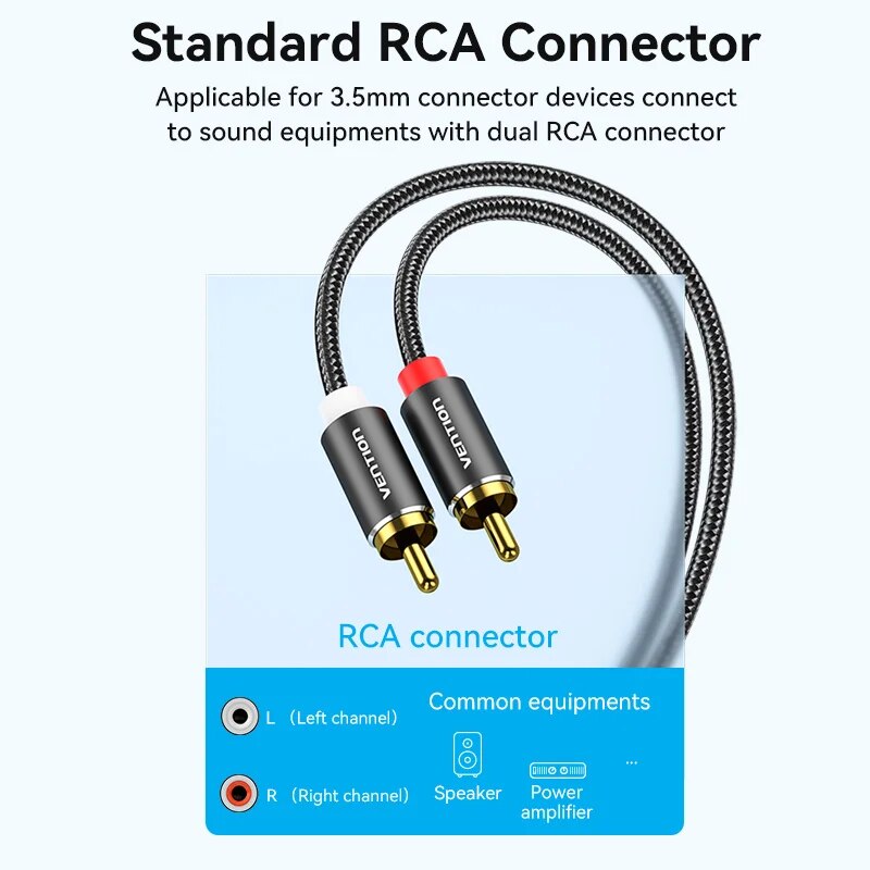 Vention câble RCA 3.5mm à 2RCA - Home Cinema App avis et prix