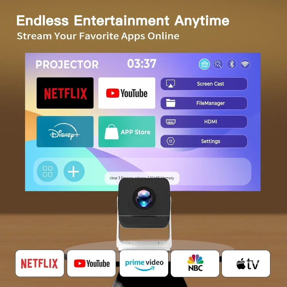 Mini projecteur Wifi6 et BT5.4 - Home Cinema App avis et prix