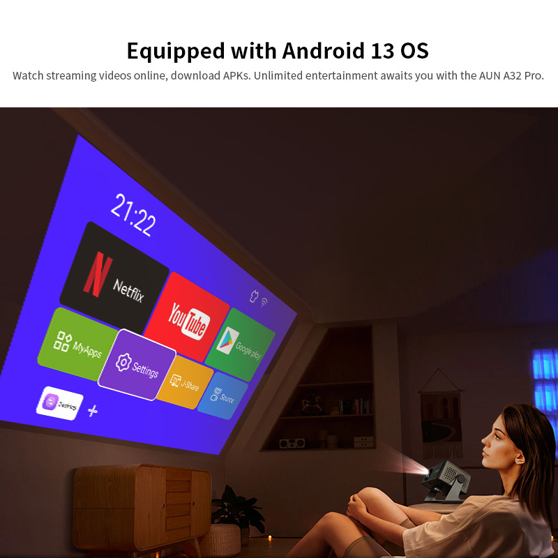 AUN A32 Pro Android 13 project - Home Cinema App avis et prix