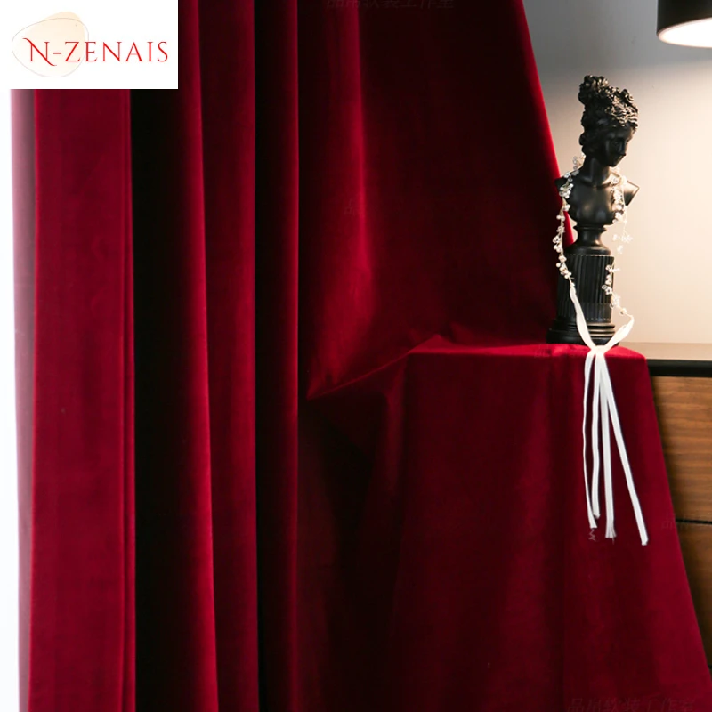 Rideaux en velours rouge borde - Blackout Curtain Thick avis et prix