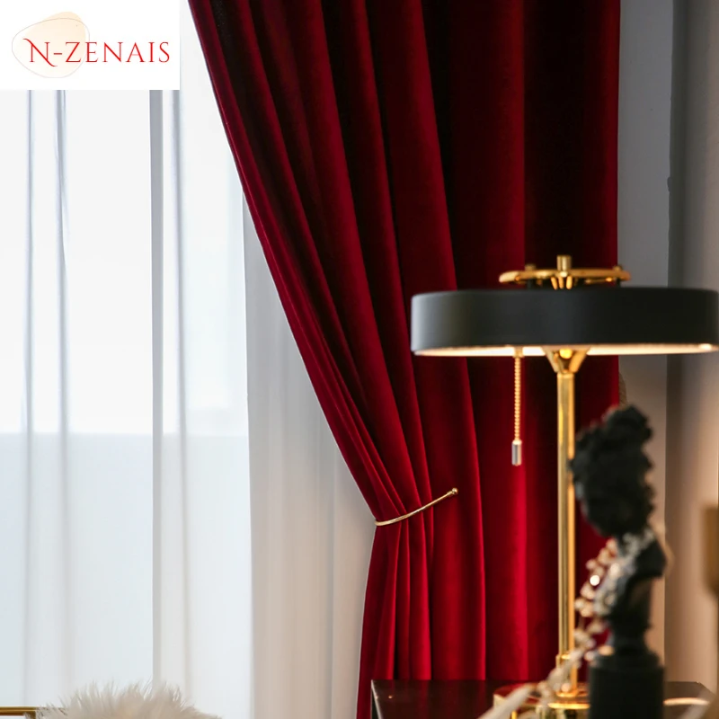 Rideaux en velours rouge borde - Blackout Curtain Thick avis et prix